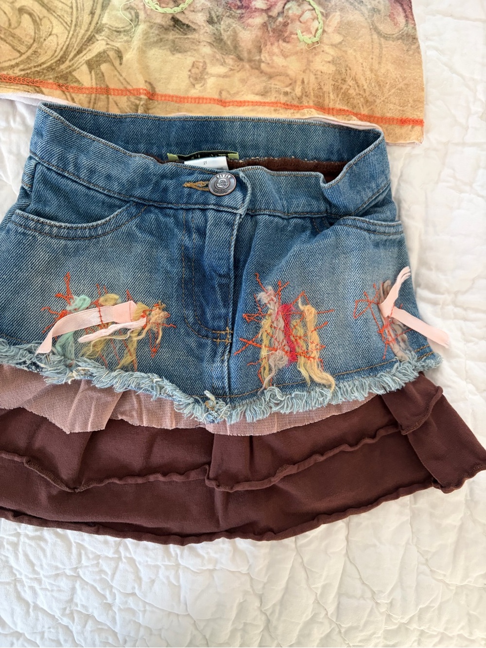 Little Mass 2T Girls matching Set Jean skirt and long sleeve top boutique - Picture 6 of 7